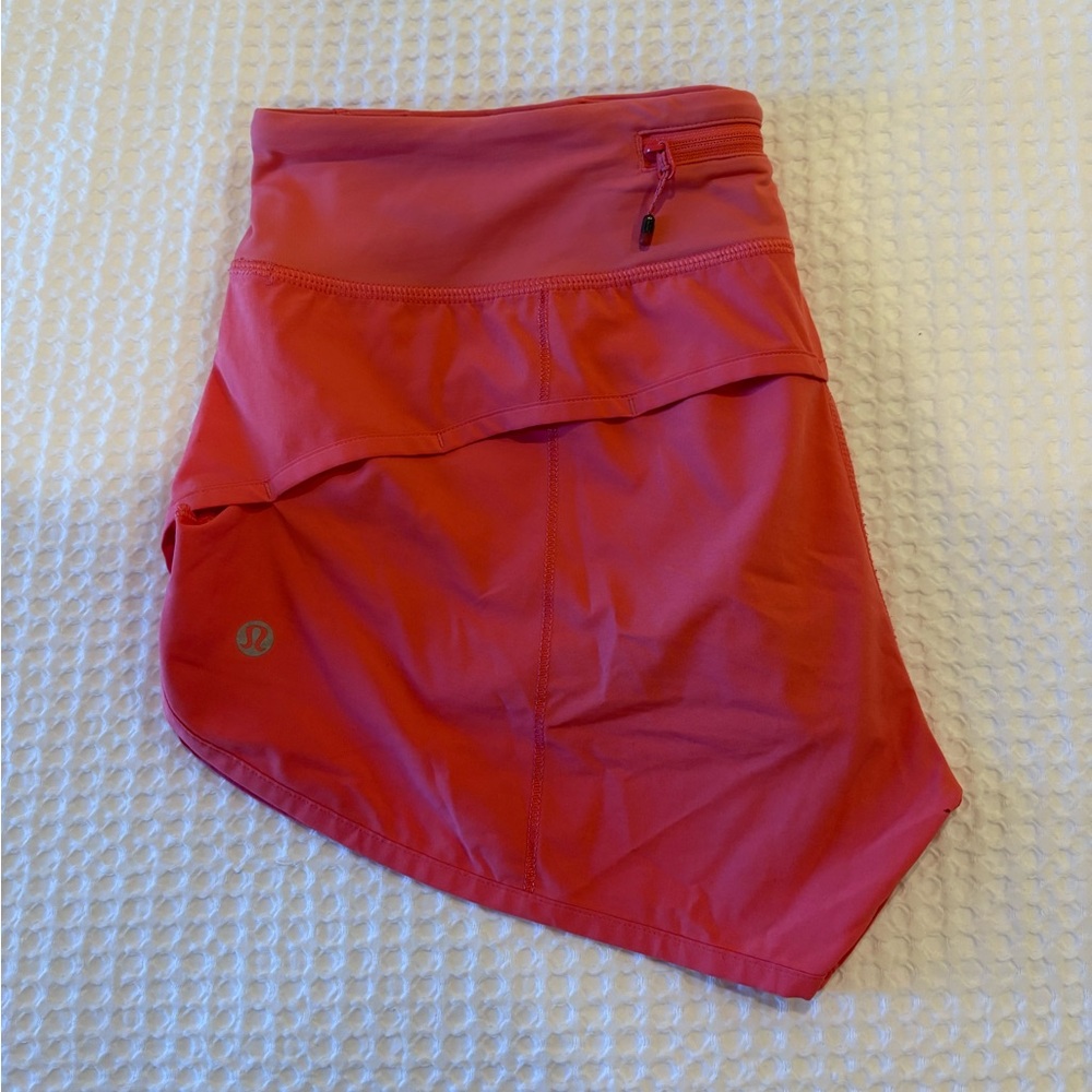 lululemon athletica salmon pink running shorts